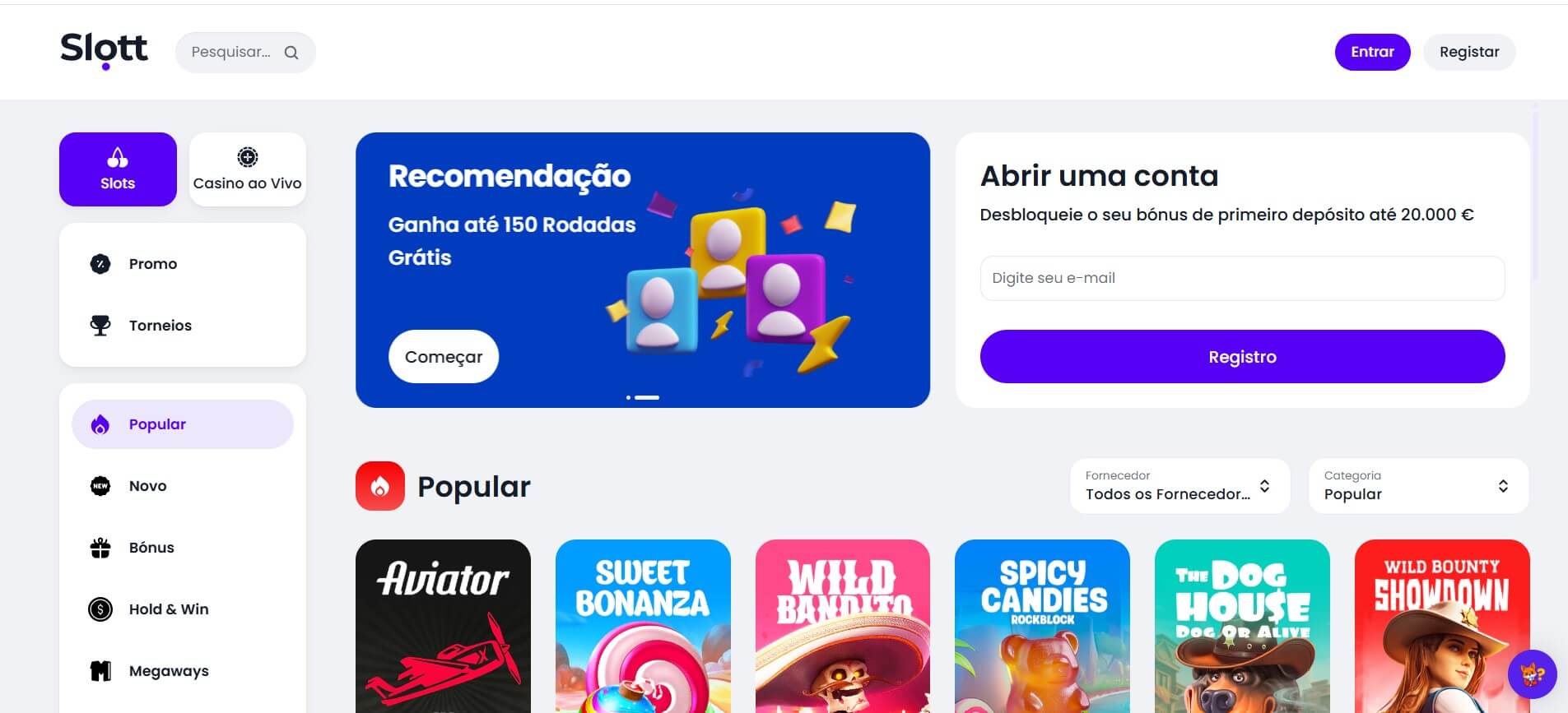 Slott Casino Portugal: Pagina de inicio do casino