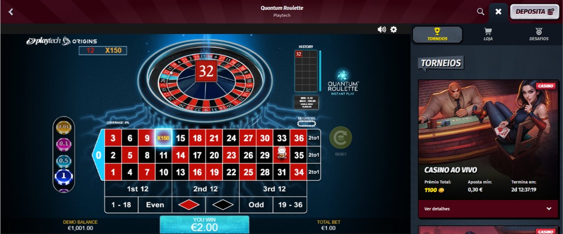 Jogo Quantum Roulette da Allyspin