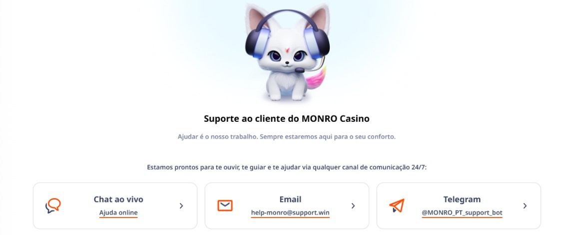 Canais de Suporte ao Cliente da Monro