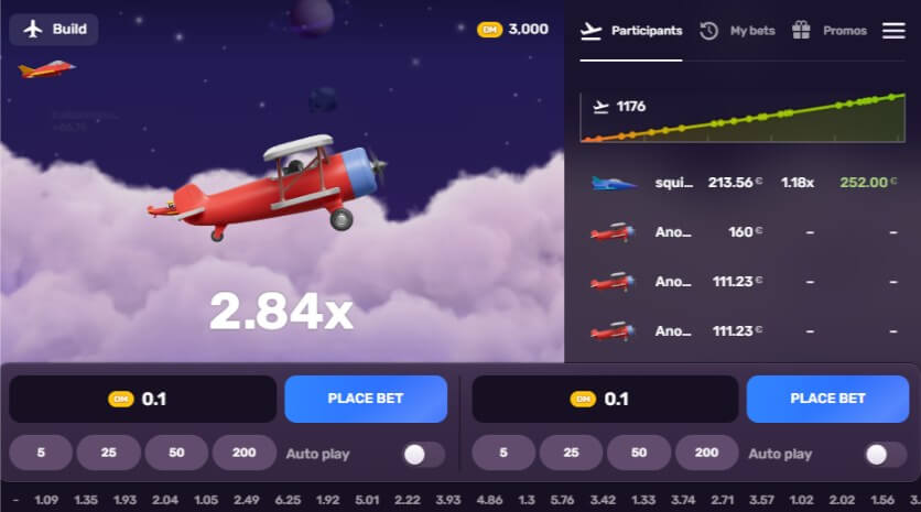 Jogo do Avião no casino Betonred