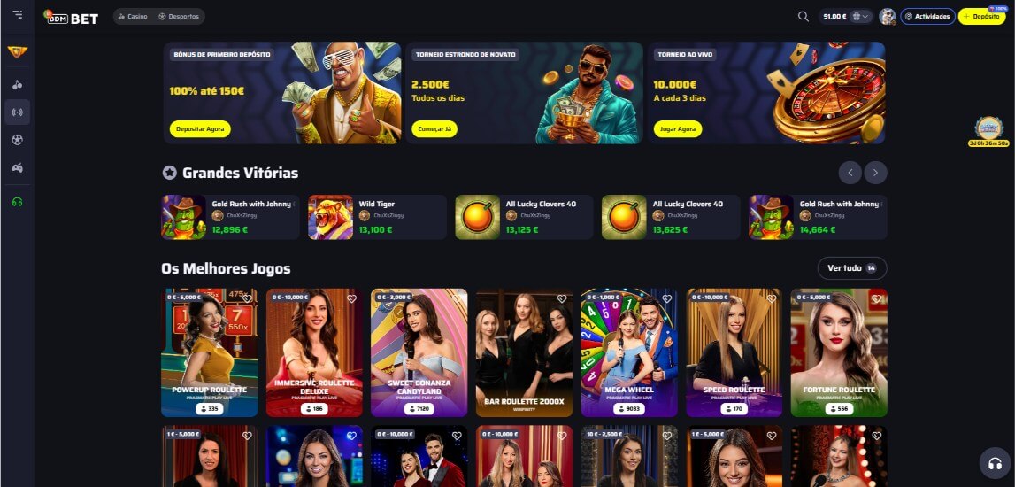 Jogos de casino ao vivo da BDMBet