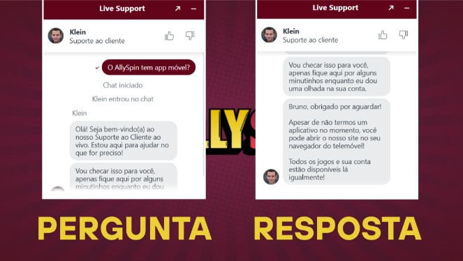 Perguntas e respostas do chat ao vivo da Allyspin