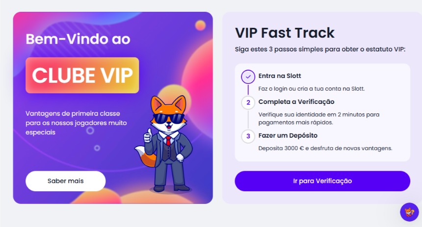 Como aceder ao Clube VIP no Slott Casino