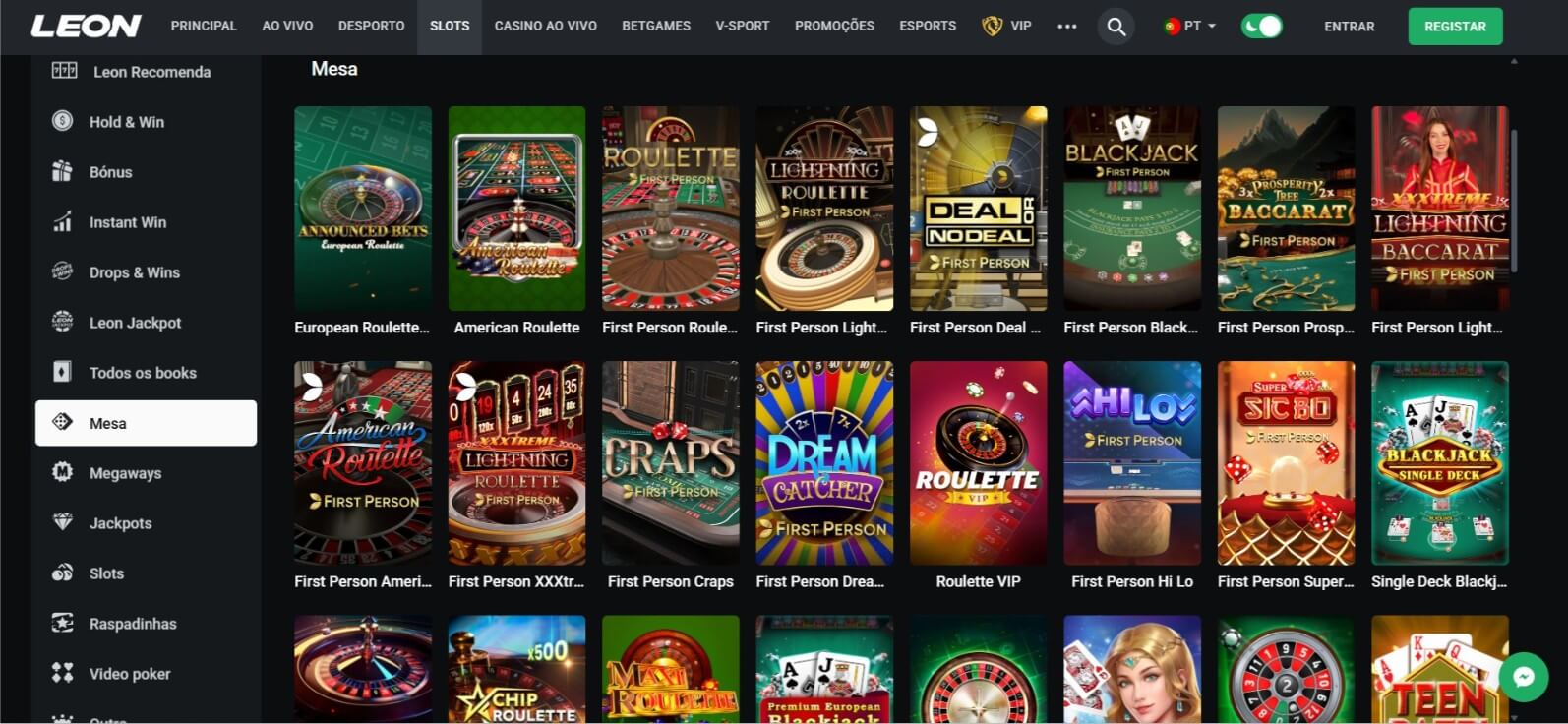 Jogos de Mesa da Leon Bet